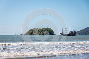 Ilha das Cabras Island and Touristic Pirate Ship - Balneario Camboriu, Santa Catarina, Brazil