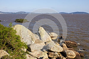 Ilha das Pedras Brancas Island and Guaiba lake photo