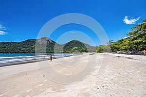 Ilha Grande, Brazil - Jan 29, 2024: Dois Rios beach on Ilha Grande, Angra dos Reis, Rio de Janeiro, Brazil