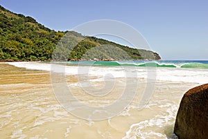 Ilha Grande: Rock at beach Praia Lopes Mendes, Rio de Janeiro state, Brazil photo