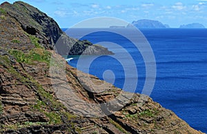 Ilhas Desertas seen from the Ponta de Sao Lourenco natural reserve, Madeira islandâ€™s easternmost tip