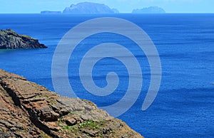 Ilhas Desertas seen from the Ponta de Sao Lourenco natural reserve, Madeira islandâ€™s easternmost tip