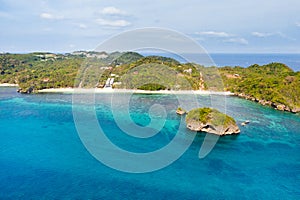 Ilig Iligan Beach. White sand beach and clear coral lagoon