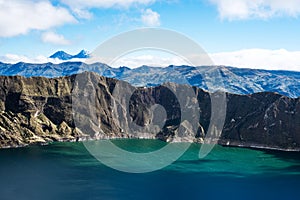 Ilinizas Volcanos under the Quilotoa lagoon, Andes. Ecuador