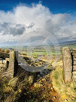 Ilkley moor and gate post