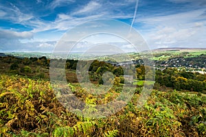 Ilkley moor, with Ilkley town in the distance