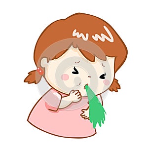 Ill girl vomiting cartoon