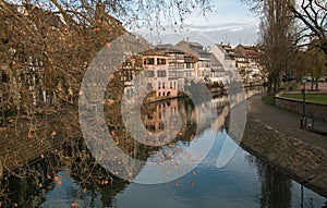 The Ill river in Petite France area of Strasbourg