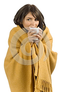 Enfermo una mujer caliente taza 