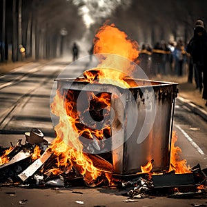 Illegal burning of trash - ai generated image