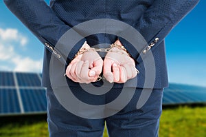 Illegal or corruption concept with hands in chains