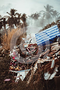 An illegal garbage dump in tropics