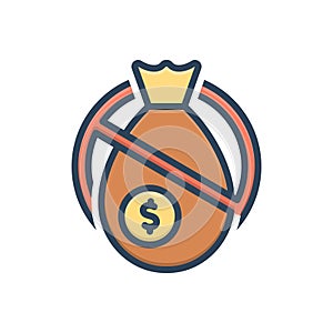 Color illustration icon for Illegal, illegitimate and unlawful