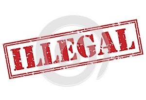 Illegal stamp on white background