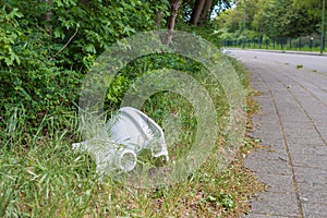 Illegal rubbish dumped on the side of the road