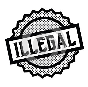 Illegal stamp on white