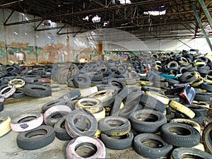 Illegal tire waste