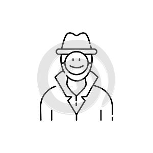 Illegal to impersonate olor line icon. Pictogram for web page, mobile app, promo photo