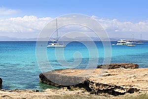 Illetes view from Savina port Formentera photo