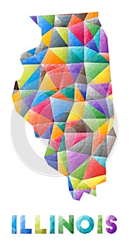 Illinois - colorful low poly us state shape.