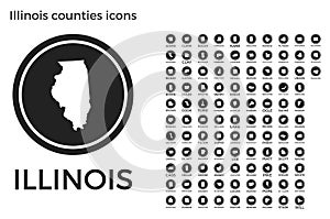 Illinois counties icons.