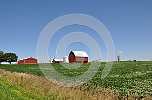 Illinois Farm with Red Barn