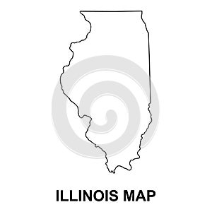 Illinois map shape, united states of america. Flat concept icon symbol vector illustration