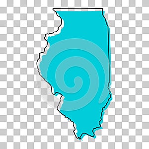 Illinois map shape, united states of america. Flat concept icon symbol vector illustration