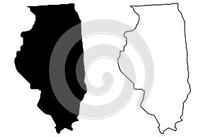 Illinois map vector photo