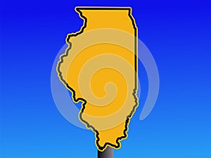 Illinois map warning sign