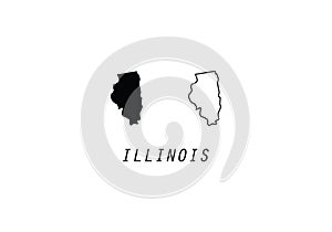 Illinois outline map state shape USA America borders