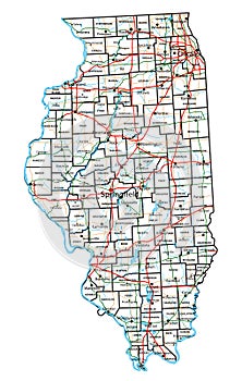 Illinois road and highway map.