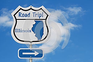 Illinois Road Trip Highway Sign