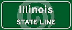 Illinois state line road sign