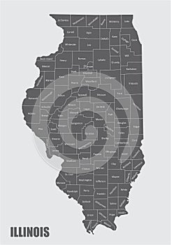 Illinois counties map