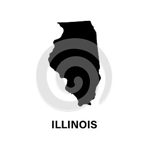 Illinois state map silhouette icon.