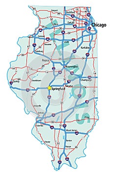 Illinois State Road Map photo