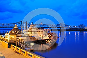 Illinois steamboat at twilight