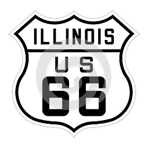 Illinois us route 66 sign
