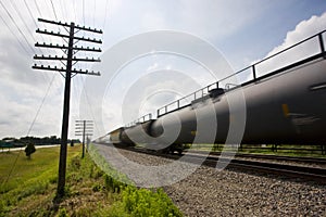 Illinois USA freight train in motion