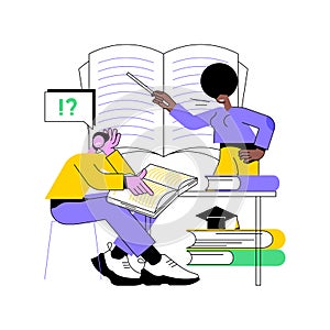 Illiteracy abstract concept vector illustration.