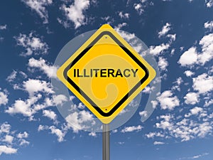 Illiteracy road sign
