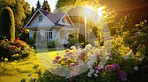illuminate house with sun photo