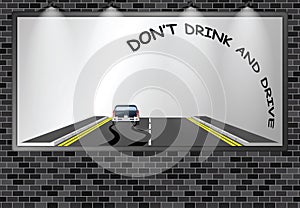 Illuminated advertising billboard do not drink and drive