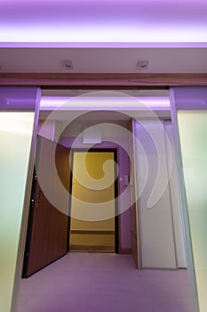 Illuminated anteroom in luxurious apartment