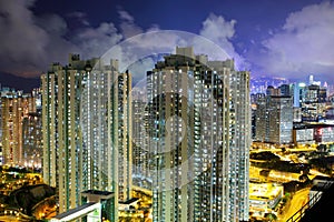 Illuminated architecture in Hong Kong