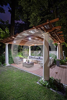 Illuminated back yard