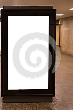 Illuminated blank billboard with copy space for your text message or content public information board advertising mock up outside