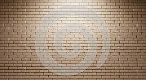 Illuminated Brick Wall Texture Background with Spotlight Effect