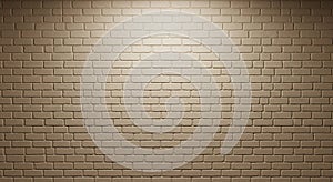 Illuminated Brick Wall Texture Background with Spotlight Effect